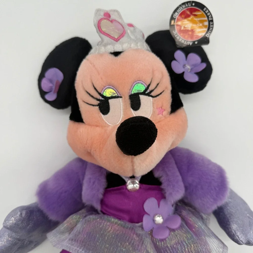 Disney Parks Minnie Mouse Plush Purple Dress‎ Tiara Authentic